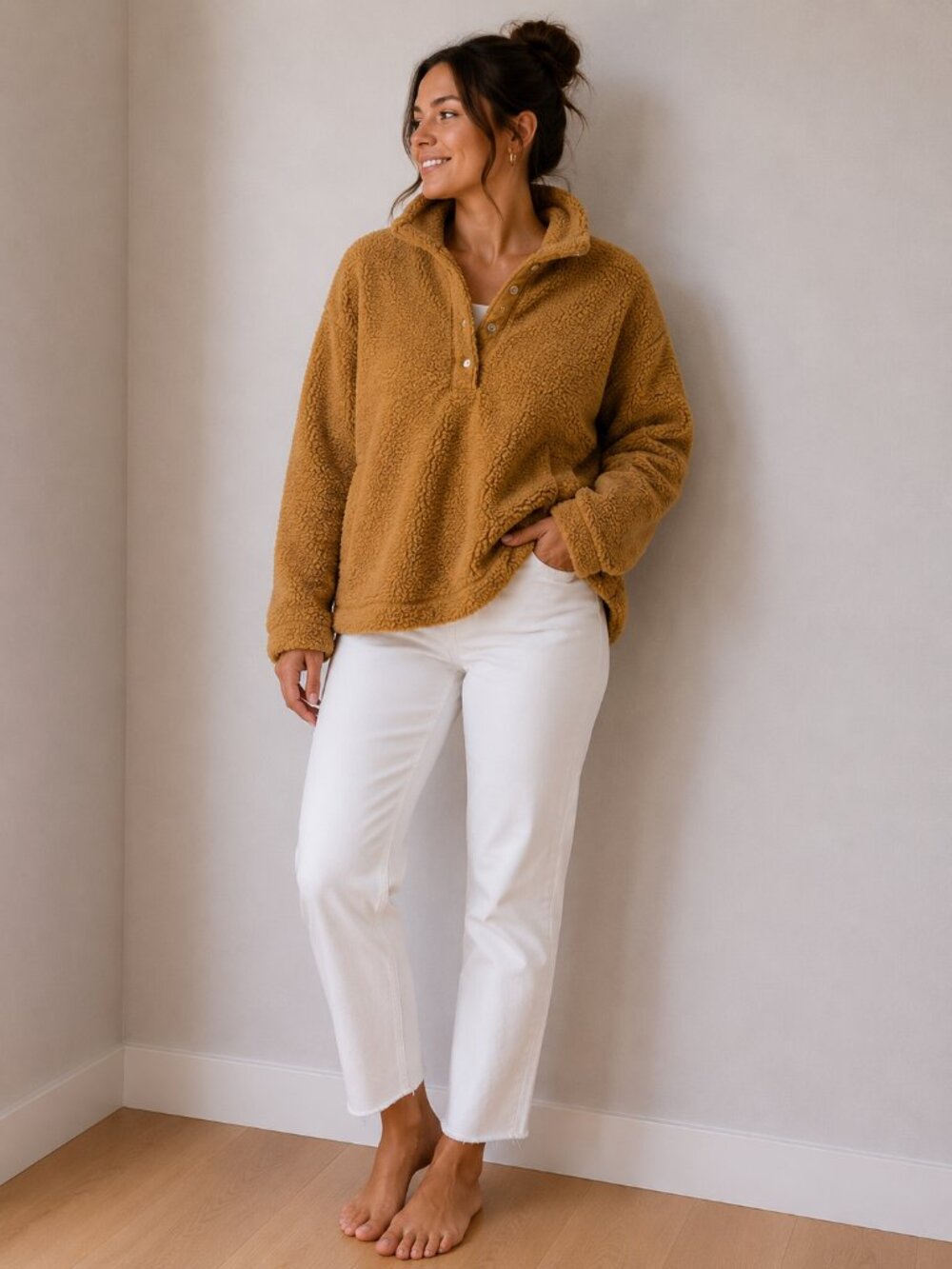 aerie Women's Sherpa V-Neck Pullover